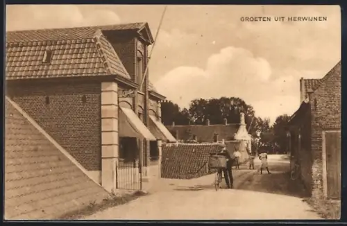 AK Herwijnen, Kinder auf einer Strasse im Ort