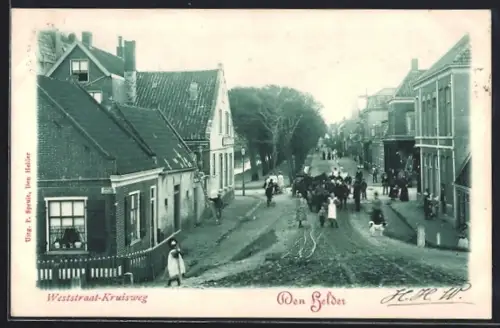 AK Den Helden, Weststraat-Kruisweg