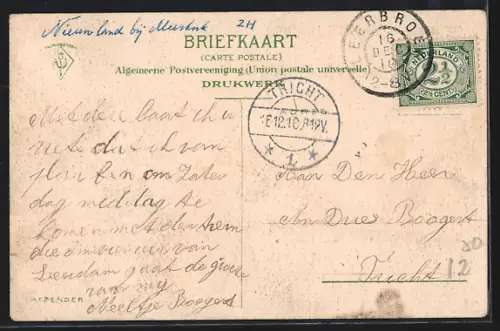 AK Nieuwland, Strassenpartie mit Anwohnern und Hund