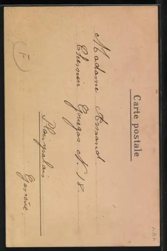 AK Kind mit barocker Perücke riecht am Vergissmeinnicht