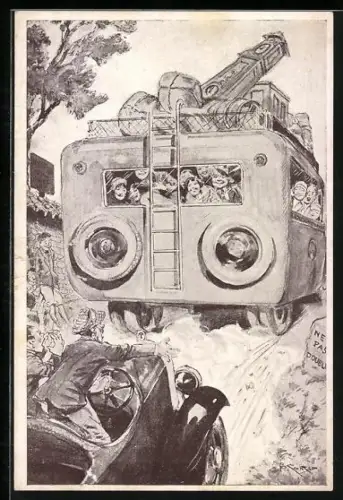 Künstler-AK Les incidents de a Route, La Bourriche encombrante