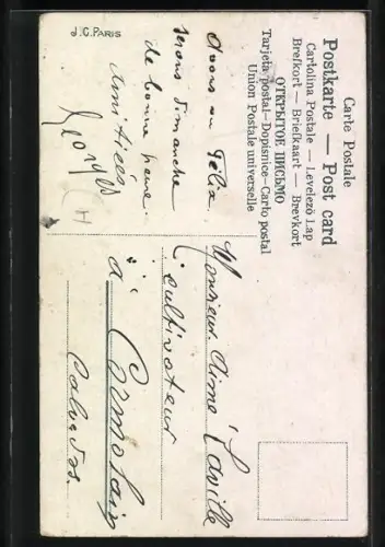 AK Enfin le Retour, Mann hilft einer Dame aus dem Auto