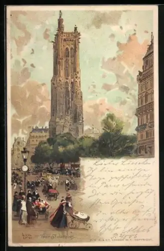 Lithographie Paris, Tour St Jacques