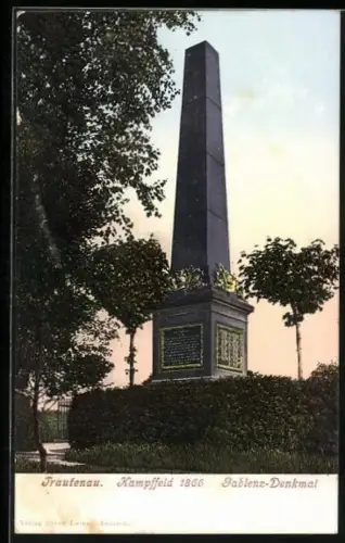 AK Trautenau, Gablenz-Denkmal, Kampffeld 1866