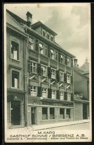 AK Bregenz a. B., Gasthof Sonne, Kaiserstrasse 8