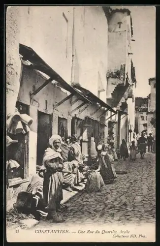 AK Constantine, Une Rue du Quartier Arabe, Strassenpartie