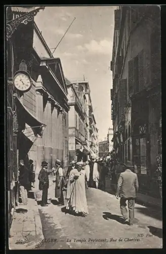 AK Alger, Le Temple Protestant, Rue de Chartres