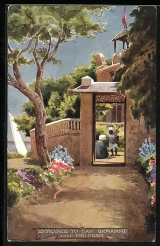 Künstler-AK Helouan, Entrance to San Giovani
