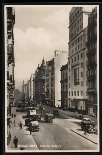 AK Buenos Aires, Avenida Santa Fé mit Leuten