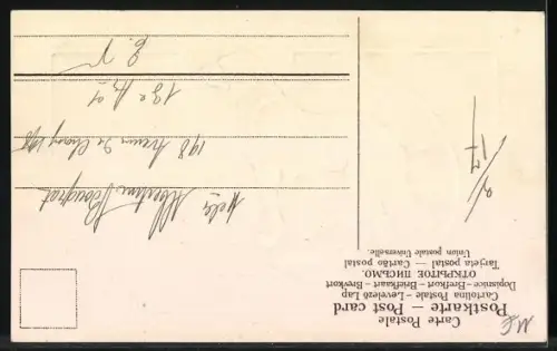 Lithographie Jagdhund auf einer Blumenwiese
