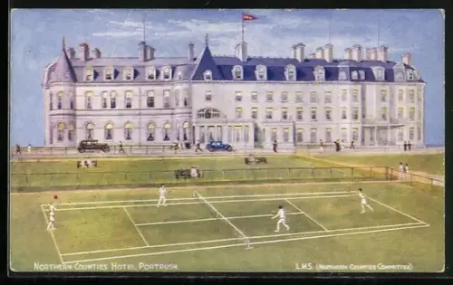 Künstler-AK Portrush, Northern Counties Hotel