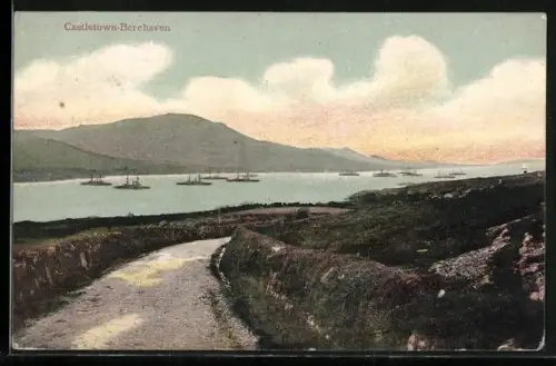 AK Castletown-Berehaven, View of ships by the coast