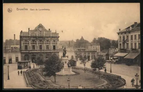 AK Brüssel / Bruxelles, la Gare du Luxembourg, Bahnhof