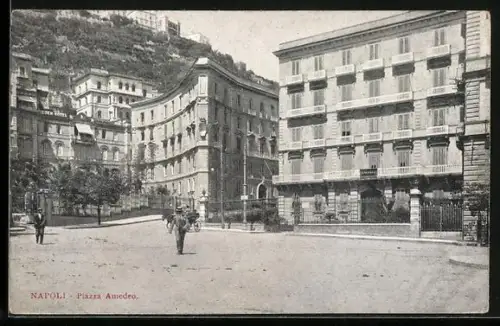 AK Napoli, Piazza Amedeo, Platzansicht