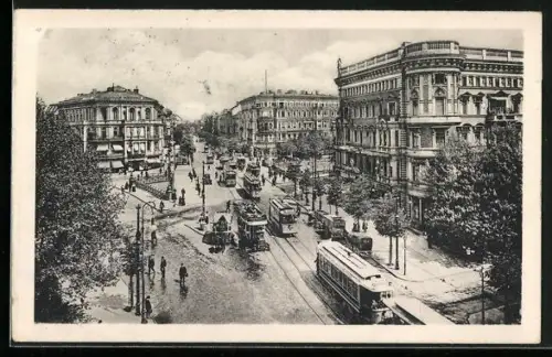 AK Berlin, Strassenbahn auf der Potsdamer Brücke
