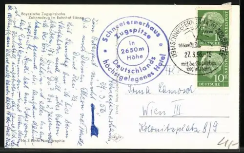 AK Eibsee, Zugspitzbahn im Bahnhof