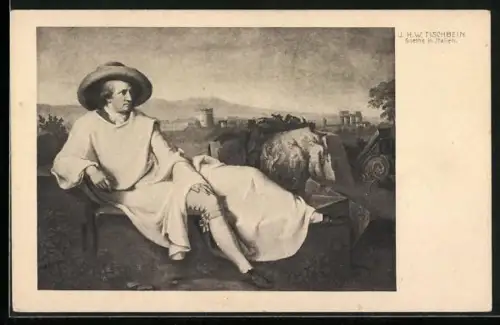 Künstler-AK Goethe in der Campagna