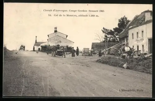 AK Col de la Moréno, Circuit d`Auvergne, Coupe Gordon Bennett 1905, Autorennen