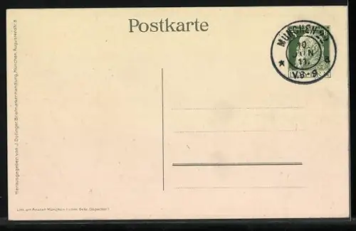 AK Gedenkkarte S. M. König Ludwig II. von Bayern 1886-1911.