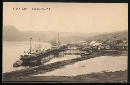AK Matadi, Teilansicht mit Hafen