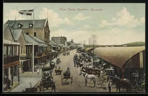 AK Hamilton, Front Street with carriages