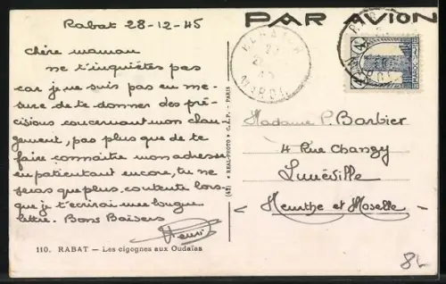 AK Rabat, Les Cigognes aux Oudaias
