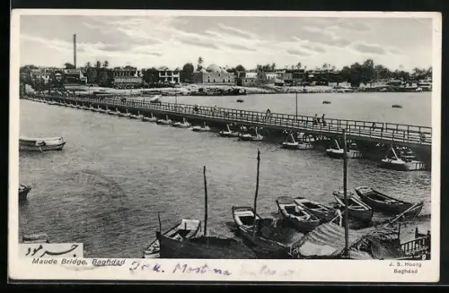 AK Baghdad, Maude Bridge, Teilansicht mit Brücke