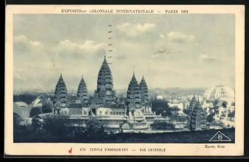 AK Paris, Exposition coloniale internationale 1931, Temple d`Angor-Vat