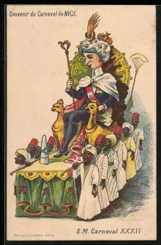 AK Carneval de Nice, S. M. Carnaval XXXII, Faschingsumzug