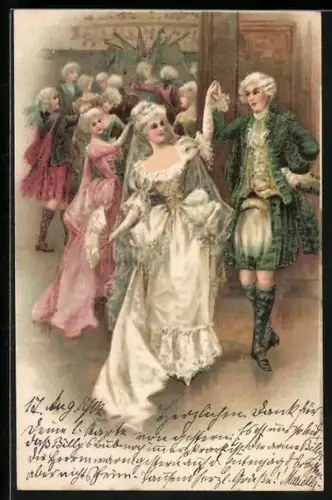 Lithographie Ball im Barockzeitalter, Tanz