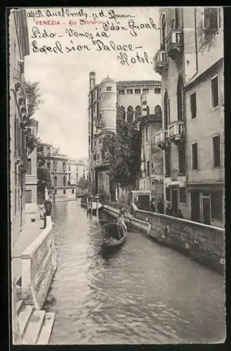AK Venezia, Rio Contarini mit Gondel