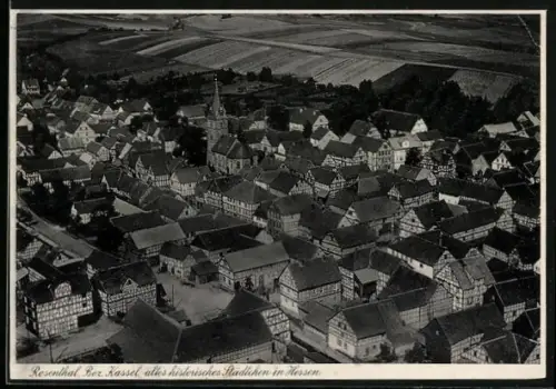 AK Rosenthal /Bez. Kassel, Teilansicht mit Kirche und Strassenpartie