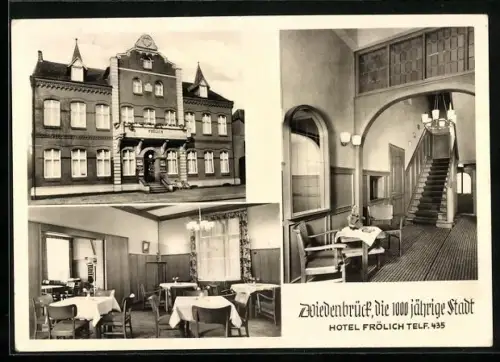AK Wiedenbrück, Hotel Frölich, Innenansichten