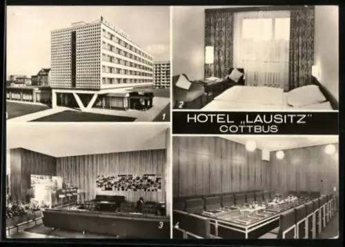 AK Cottbus, Hotel Lausitz, Hotelzimmer und Hallenbar