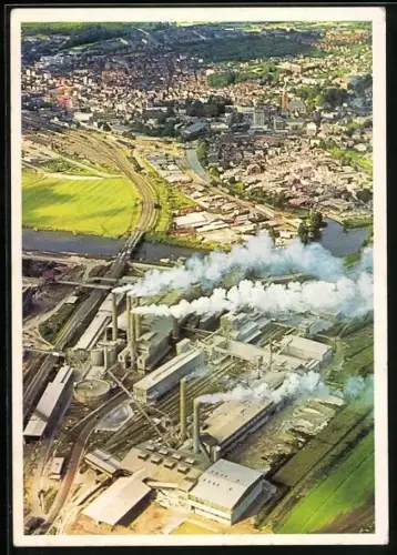 AK Itzehoe, Ortsansicht vom Flugzeug aus, aus dem Luftbildatlas Schleswig-Holstein