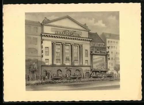 Künstler-AK Berlin-Charlottenburg, Restaurant Haus Wien, Kurfürstendamm 26