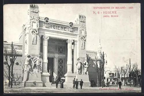 AK Milano, Esposizione di Milano 1906, Igiene, Arch. Bongi