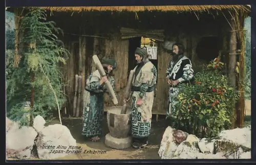 AK London, Japan-British Exhibition, In the Ainu Home