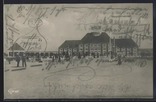 AK Berlin, Deutsche Armee-, Marine- u. Kolonial-Ausstellung 1907, Hauptrestaurant