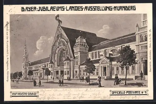 AK Nürnberg, Bayerische Jubiläums-Landes-Ausstellung 1906, Motiv vom Hauptindustrie-Gebäude