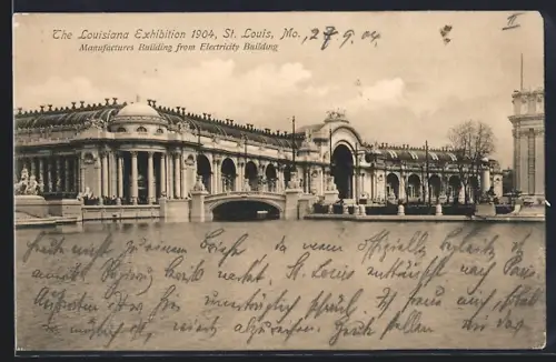 AK St. Louis /Mo., The Louisiana Exhibition 1904, Manufactures Building from Electricity Building