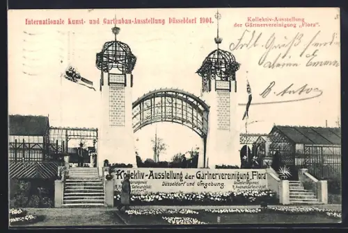 AK Düsseldorf, Internationale Kunst- und Gartenbau-Ausstellung 1904, Kollektiv-Ausstellung der Gärtnervereinigung Flora