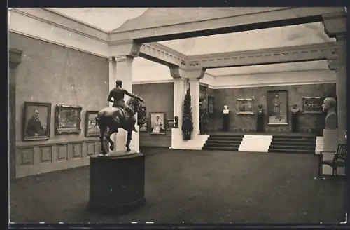 AK Dresden, Grosse Kunstausstellung 1908, Berliner Saal, Innenansicht