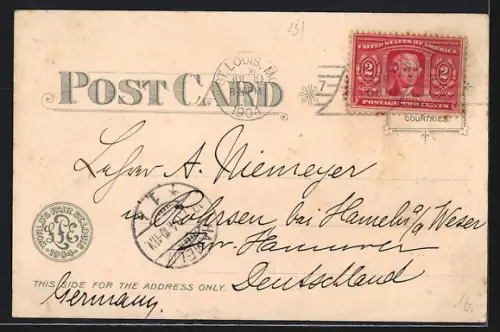 Lithographie St. Louis, World`s Fair 1904, Palace of Mines and Metallurgy