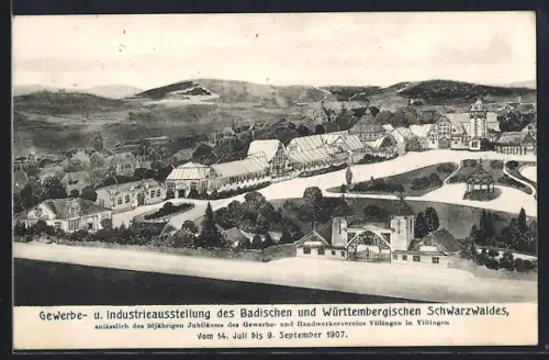 AK Villingen / Baden, Gewerbe- & Industrieausstellung d. Badischen & Württembergischen Schwarzwaldes 1907