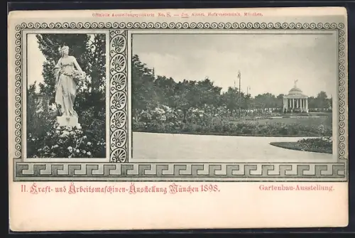 AK München, Kraft- & Arbeitsmaschinen-Ausstellung 1898, Gartenbau-Ausstellung
