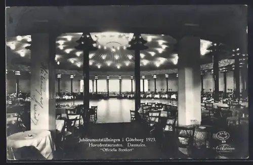 AK Göteborg, Jubileumsutställningen 1923, Huvudrestauranten, Danssalen, Officiella Brevkort