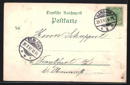 Lithographie Hamburg, Allgemeine Gartenbau-Ausstellung 1897, Ausstellungsgelände