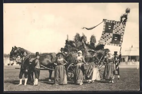 AK `s Gravenhage, Nat. en Int. Landbouw-Tentoonstelling 1913, Provincie Groningen, Nationaal Historisch Landbouwfeest