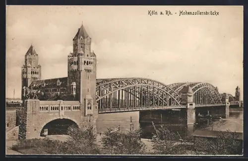 AK Köln a. Rh., Hohenzollernbrücke